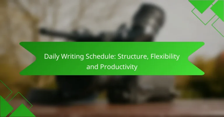 Daily Writing Schedule: Structure, Flexibility and Productivity