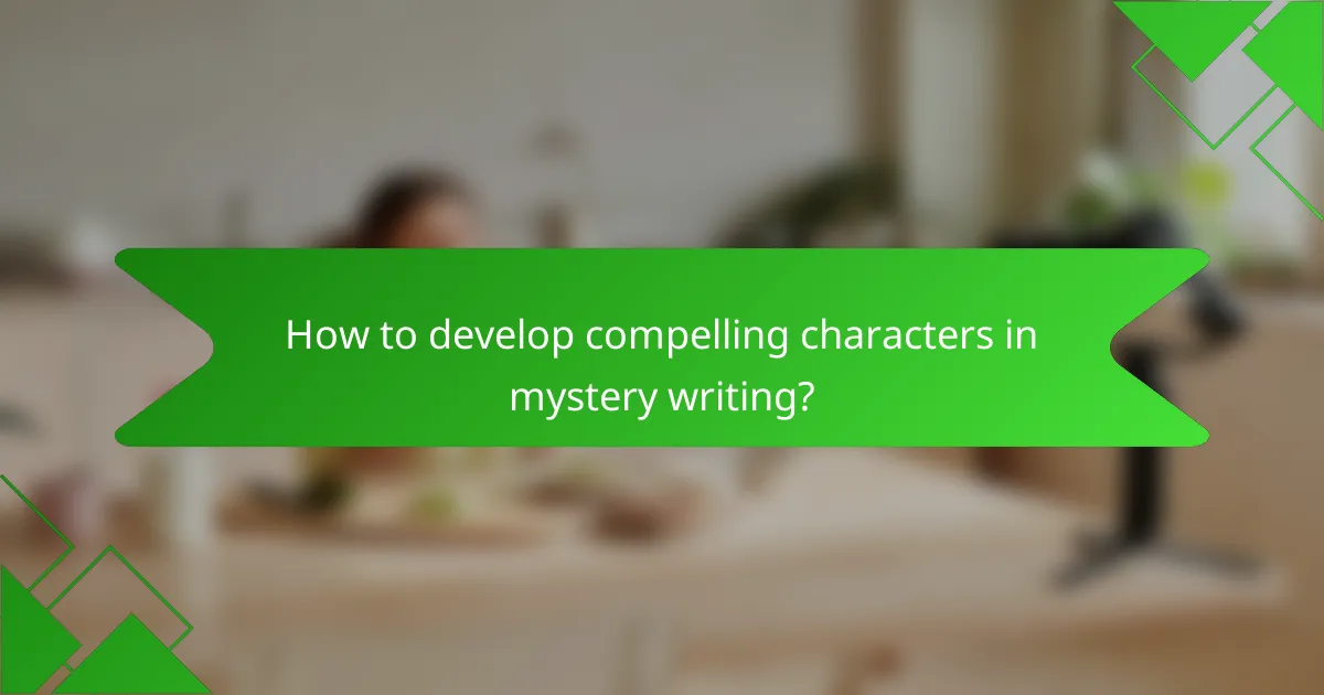 How to develop compelling characters in mystery writing?