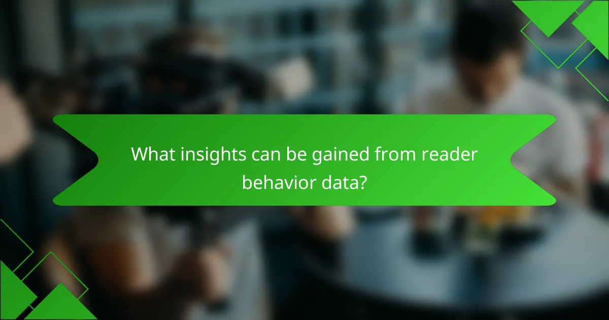 What insights can be gained from reader behavior data?