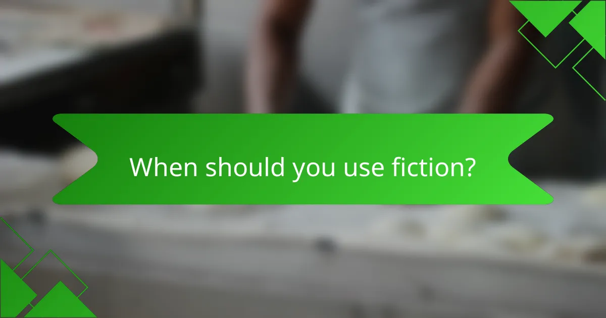When should you use fiction?